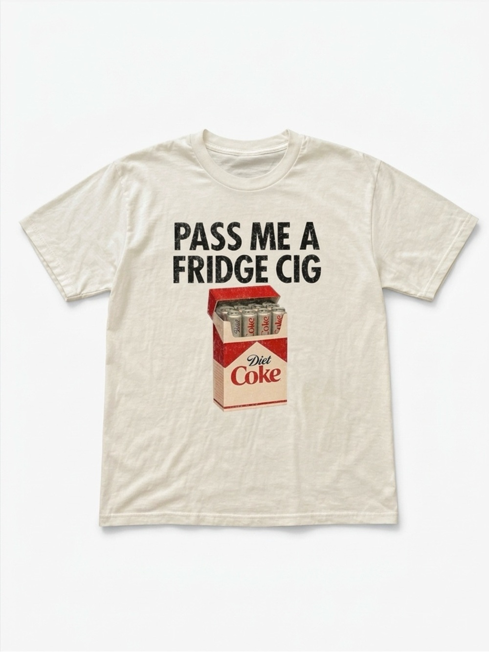 Ironic Diet Coke Fridge Cigarette Pack Meme Natural T-Shirt